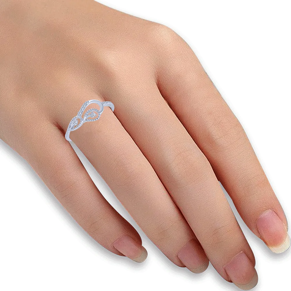 18KT (750) White Gold And Diamond Ring For Women