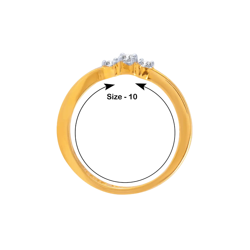 18KT (750) Yellow Gold And Diamond Ring For Women