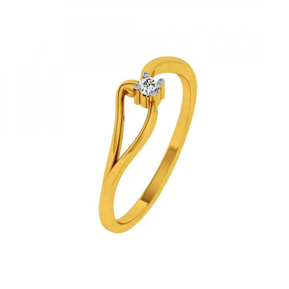 18KT (750) Yellow Gold And Diamond Ring For Women
