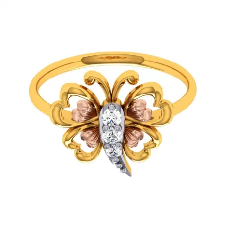 18KT (750) Yellow Gold And Diamond Ring For Women