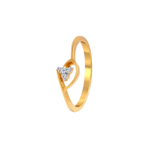 18KT (750) Yellow Gold And Diamond Ring For Women