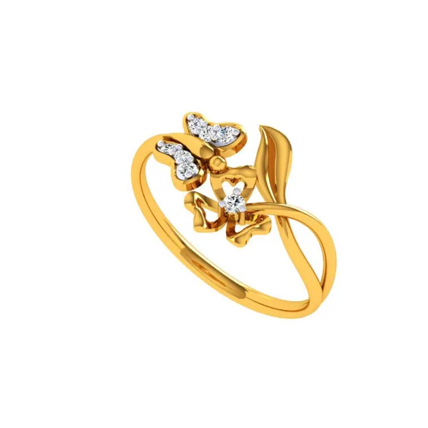 18KT (750) Yellow Gold And Diamond Ring For Women