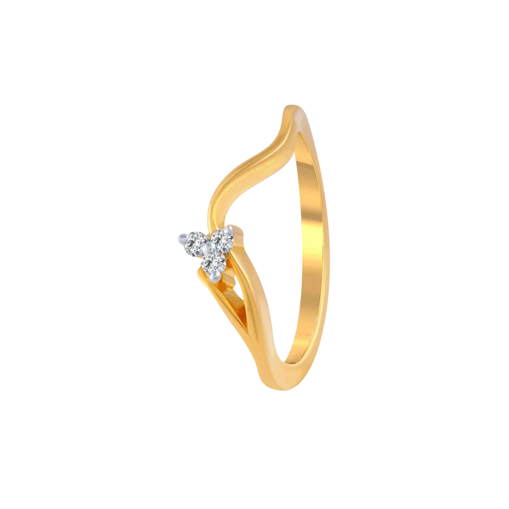 18KT (750) Yellow Gold And Diamond Ring For Women