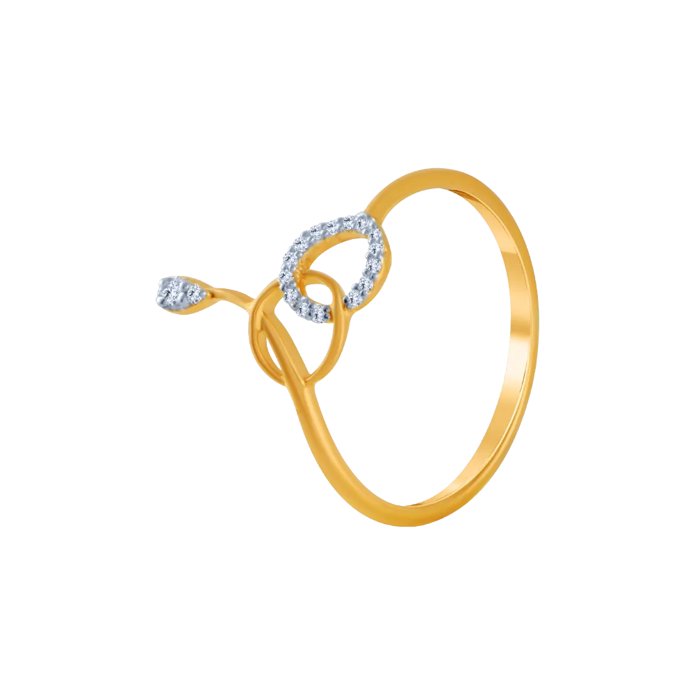 18KT (750) Yellow Gold And Diamond Ring For Women
