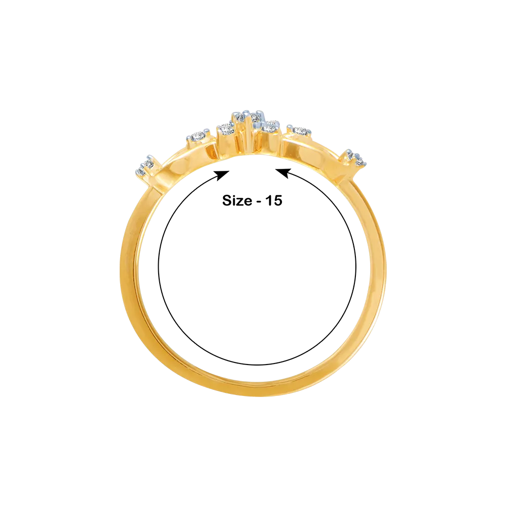 18KT (750) Yellow Gold And Diamond Ring For Women