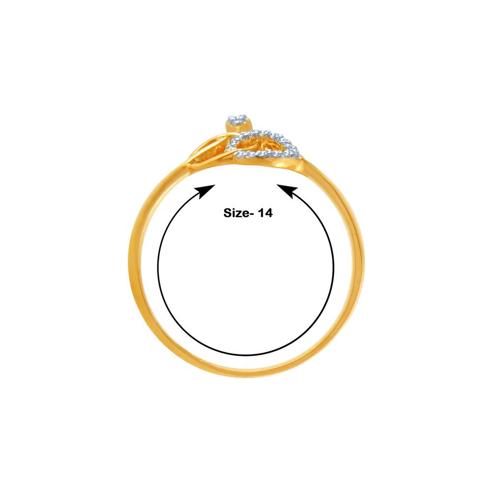 18KT (750) Yellow Gold And Diamond Ring For Women