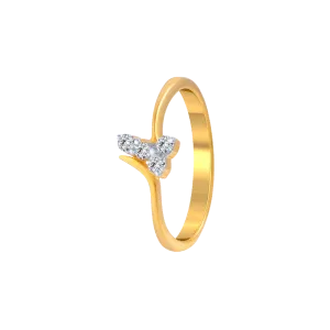 18KT (750) Yellow Gold And Diamond Ring For Women