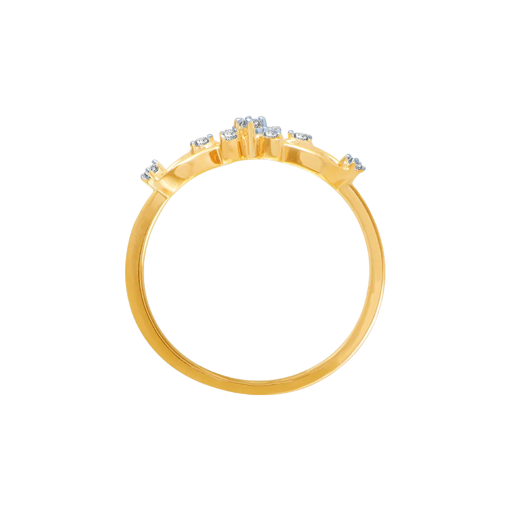 18KT (750) Yellow Gold And Diamond Ring For Women