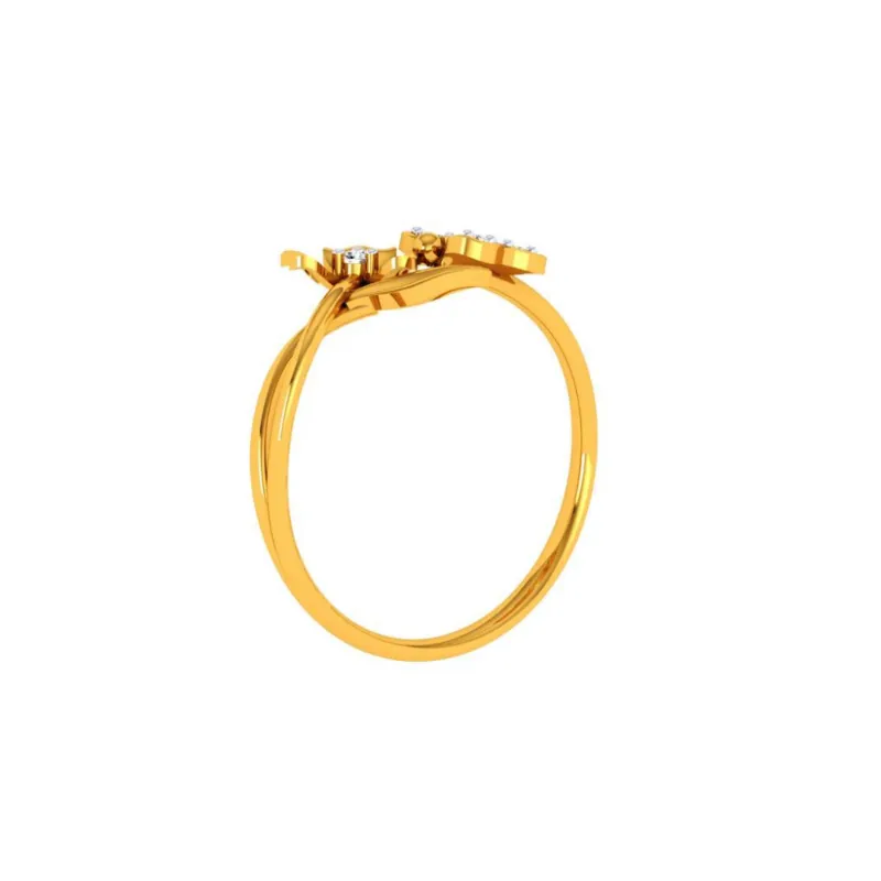 18KT (750) Yellow Gold And Diamond Ring For Women