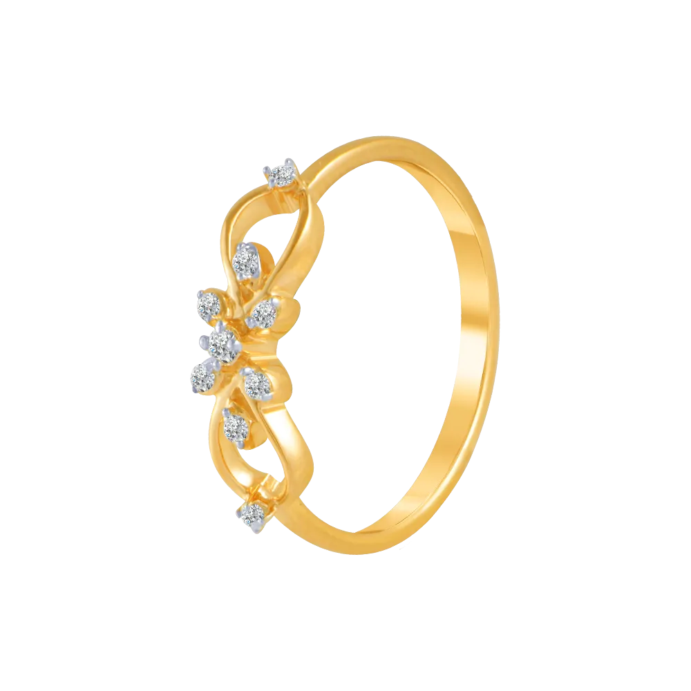18KT (750) Yellow Gold And Diamond Ring For Women