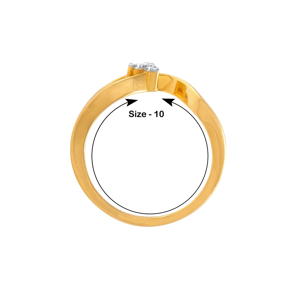 18KT (750) Yellow Gold And Diamond Ring For Women
