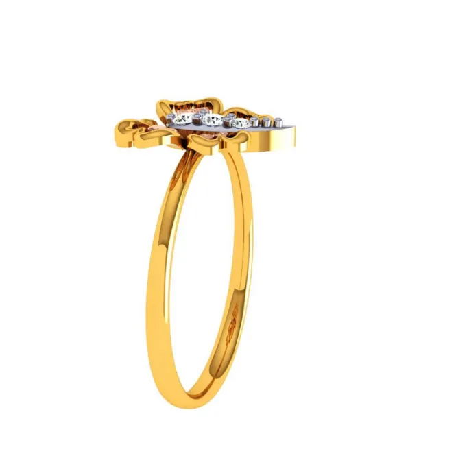 18KT (750) Yellow Gold And Diamond Ring For Women