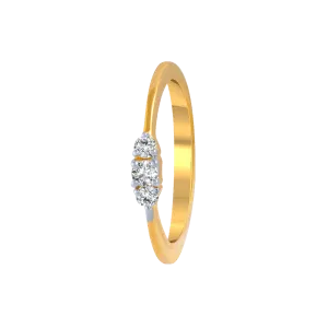 18KT (750) Yellow Gold And Diamond Ring For Women