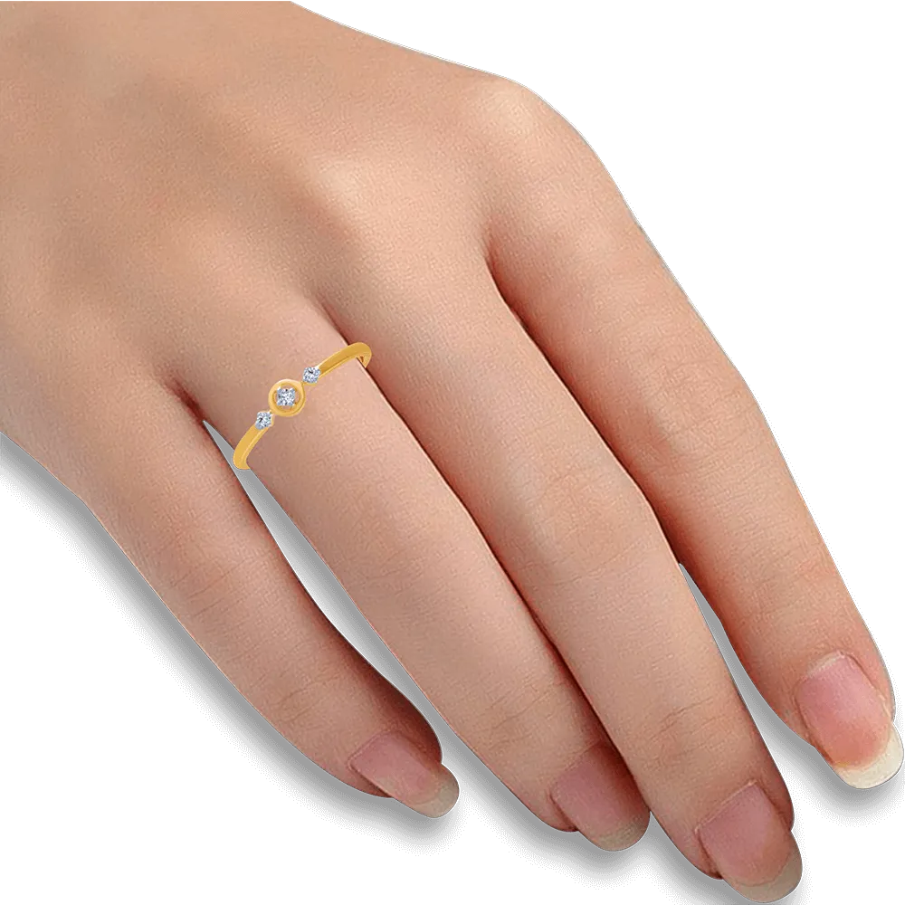 18KT (750) Yellow Gold And Diamond Ring For Women