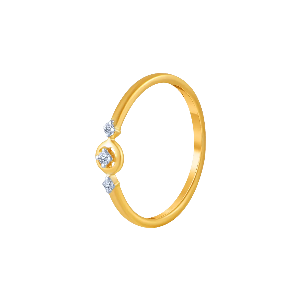 18KT (750) Yellow Gold And Diamond Ring For Women
