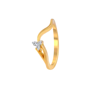 18KT (750) Yellow Gold And Diamond Ring For Women