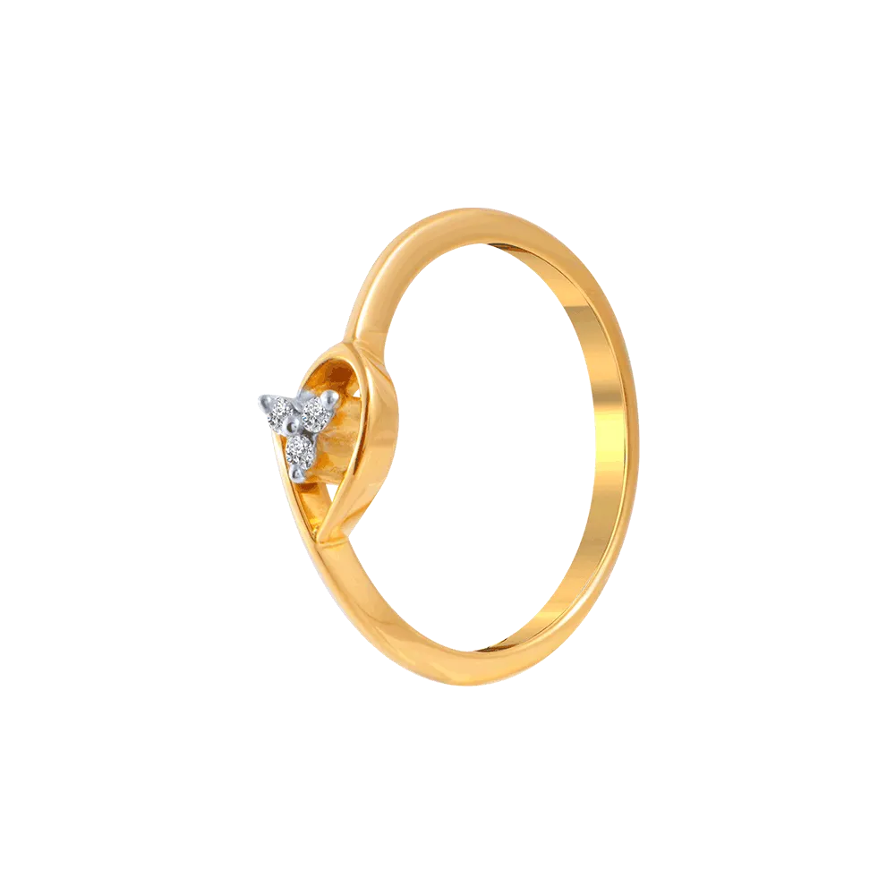 18KT (750) Yellow Gold And Diamond Ring For Women