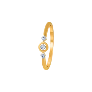 18KT (750) Yellow Gold And Diamond Ring For Women