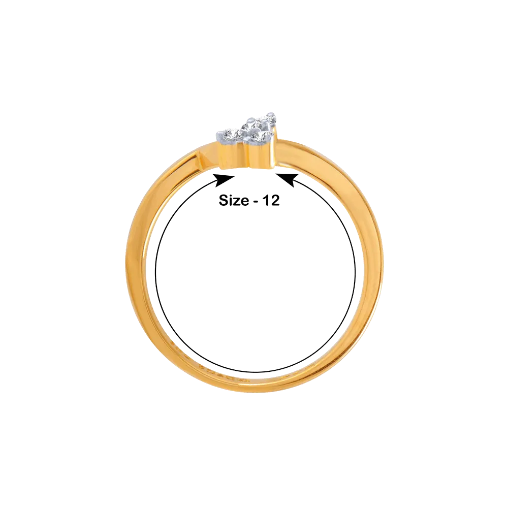 18KT (750) Yellow Gold And Diamond Ring For Women