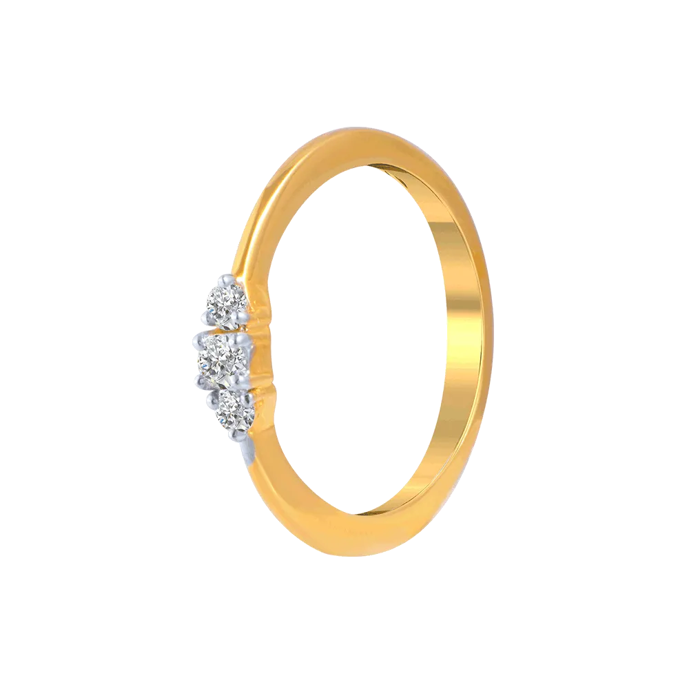 18KT (750) Yellow Gold And Diamond Ring For Women