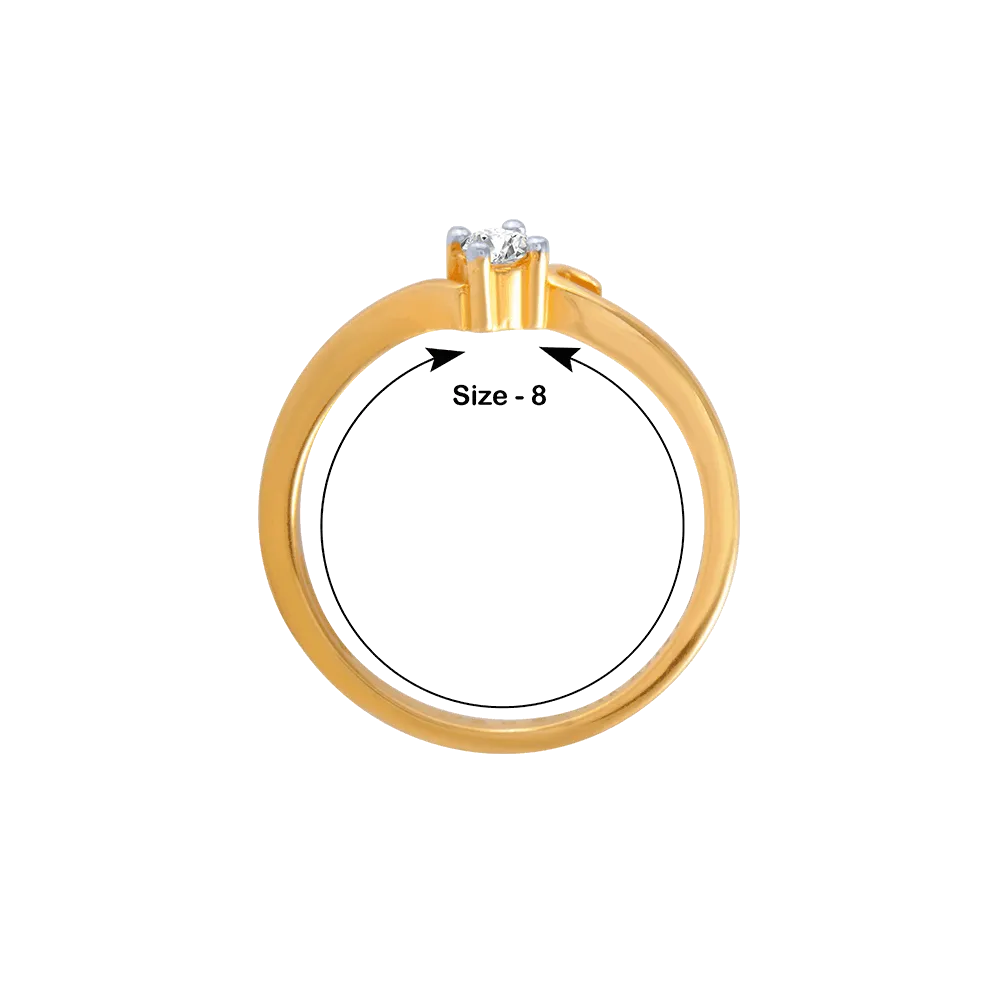 18KT (750) Yellow Gold And Diamond Ring For Women
