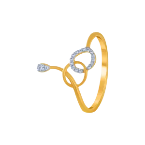 18KT (750) Yellow Gold And Diamond Ring For Women