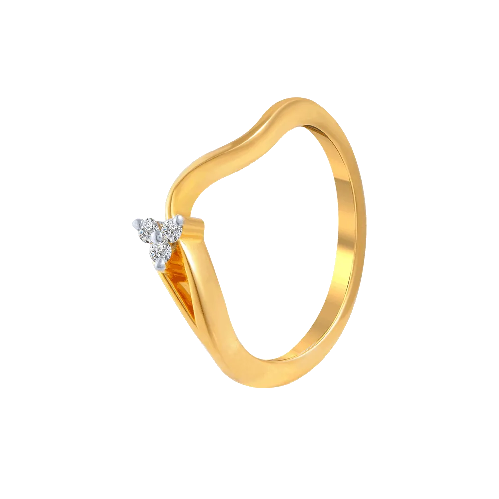 18KT (750) Yellow Gold And Diamond Ring For Women