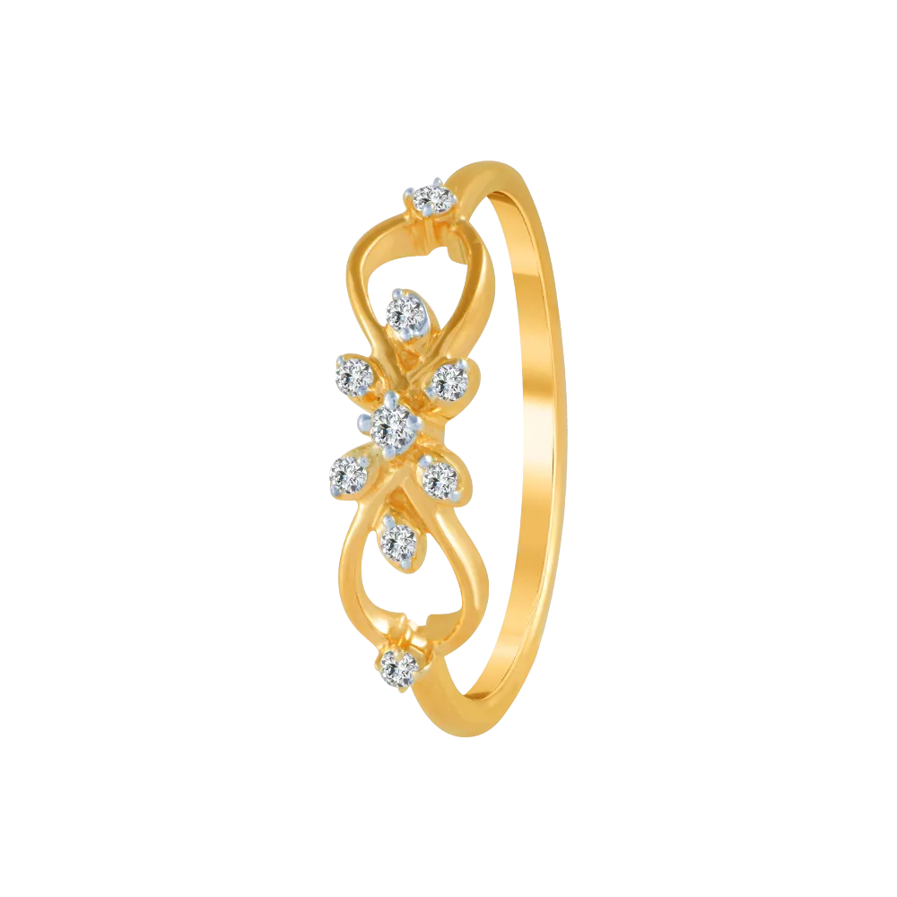 18KT (750) Yellow Gold And Diamond Ring For Women