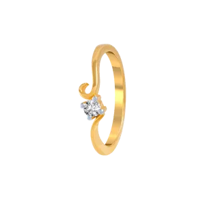 18KT (750) Yellow Gold And Diamond Ring For Women