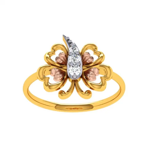 18KT (750) Yellow Gold And Diamond Ring For Women