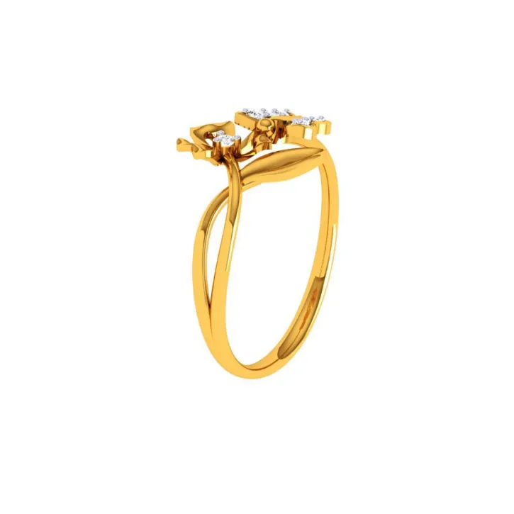 18KT (750) Yellow Gold And Diamond Ring For Women