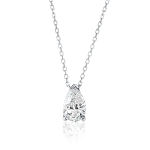 1ct Pear Diamond Pendant White Gold