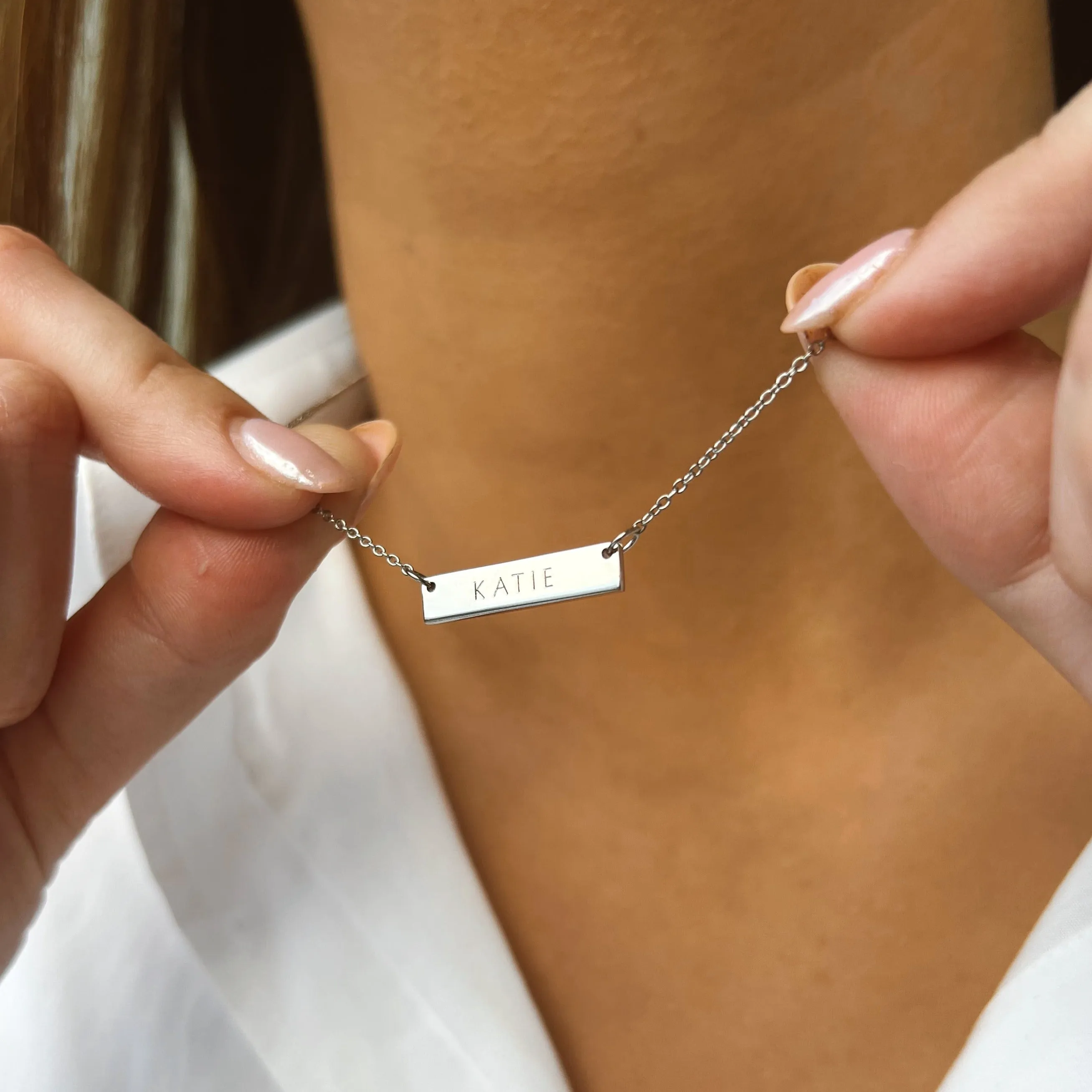2cm Precious Letter Bar in Silver