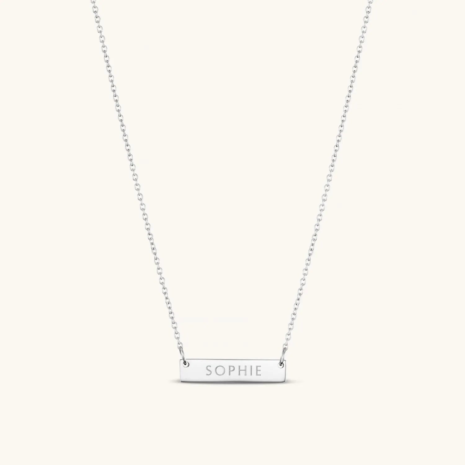 2cm Precious Letter Bar in Silver