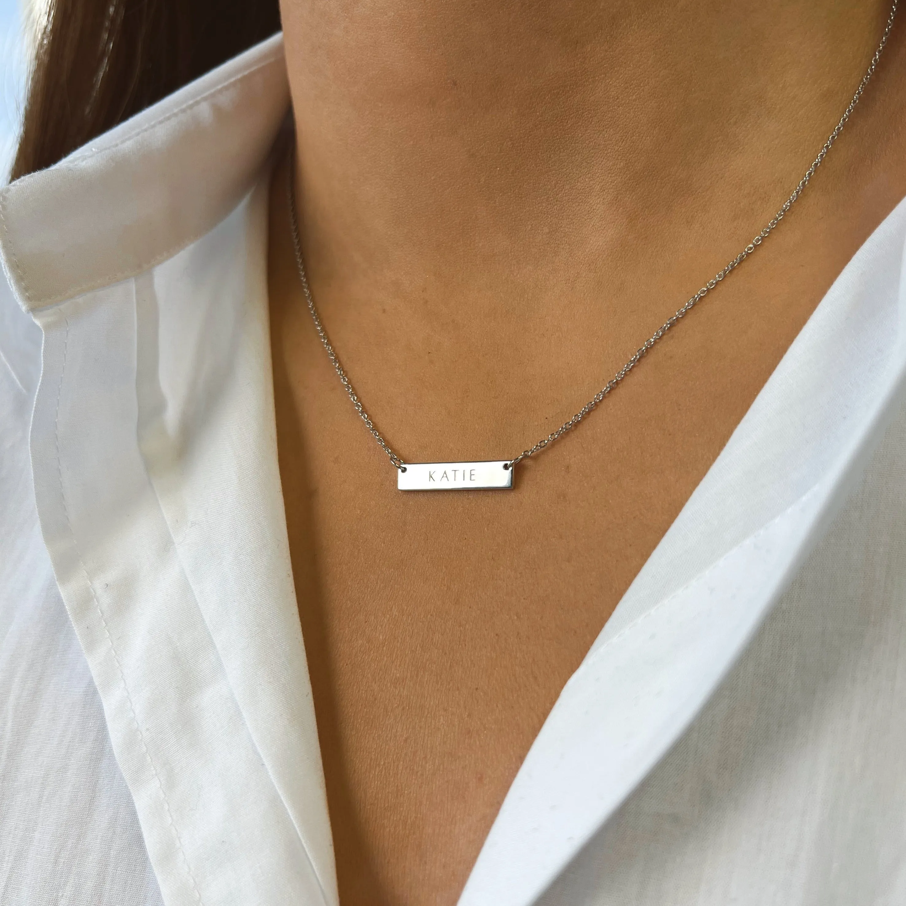 2cm Precious Letter Bar in Silver