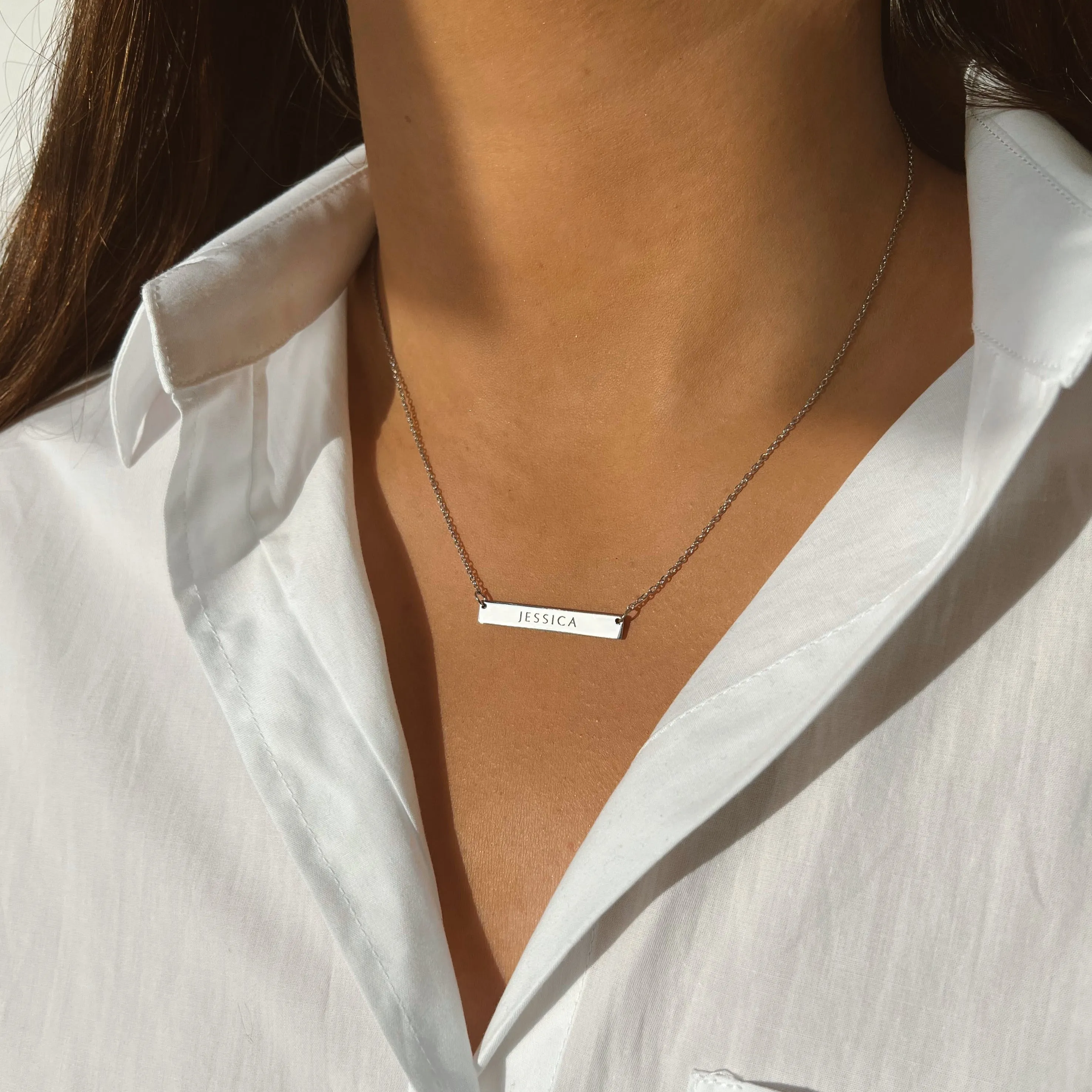 3cm Precious Letter Bar in Silver