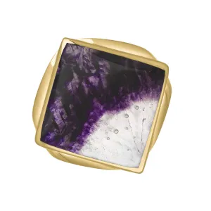 9ct Yellow Gold Blue John Hallmark Small Rhombus Ring