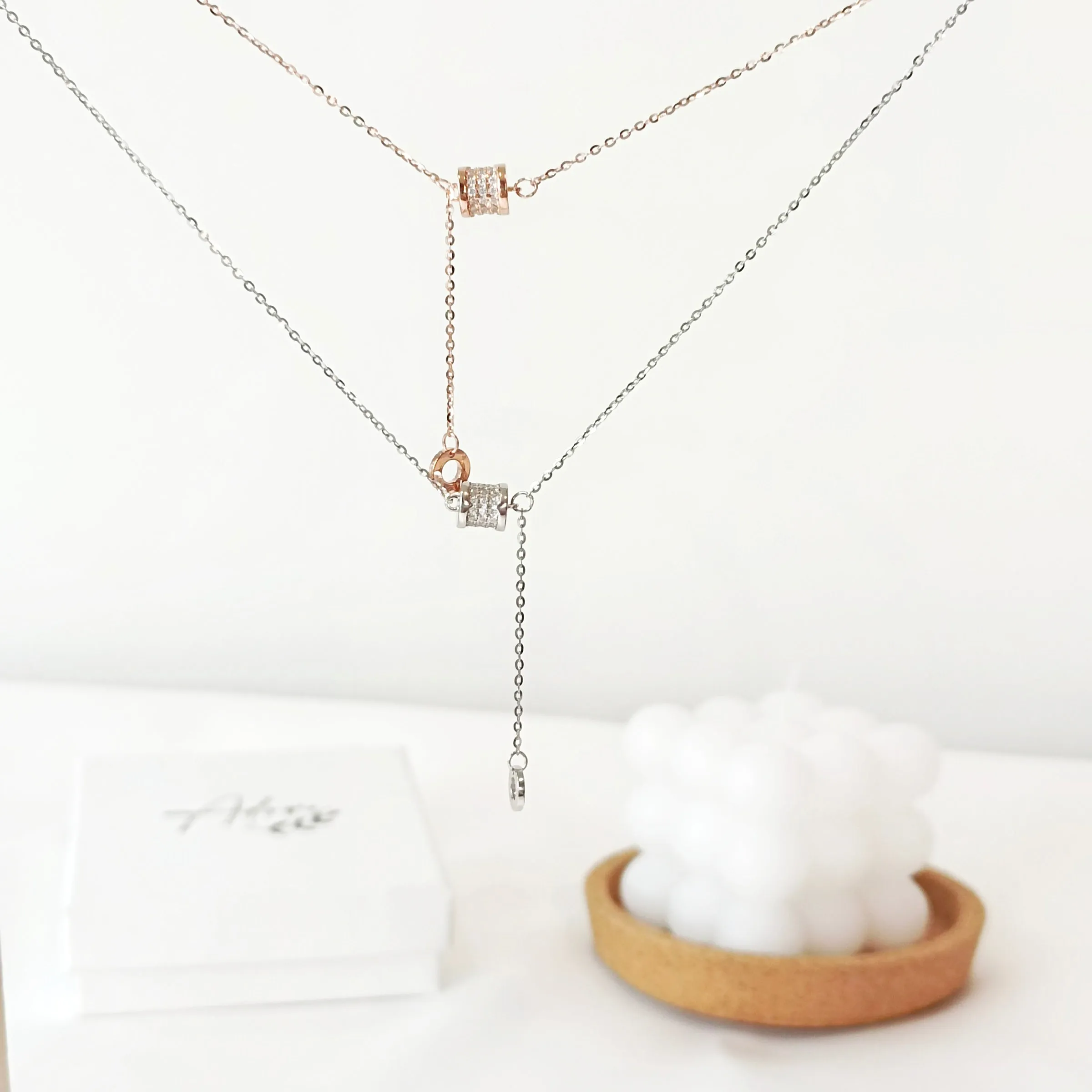 Alice Roulante Tassel Necklace (Silver & Rose Gold)