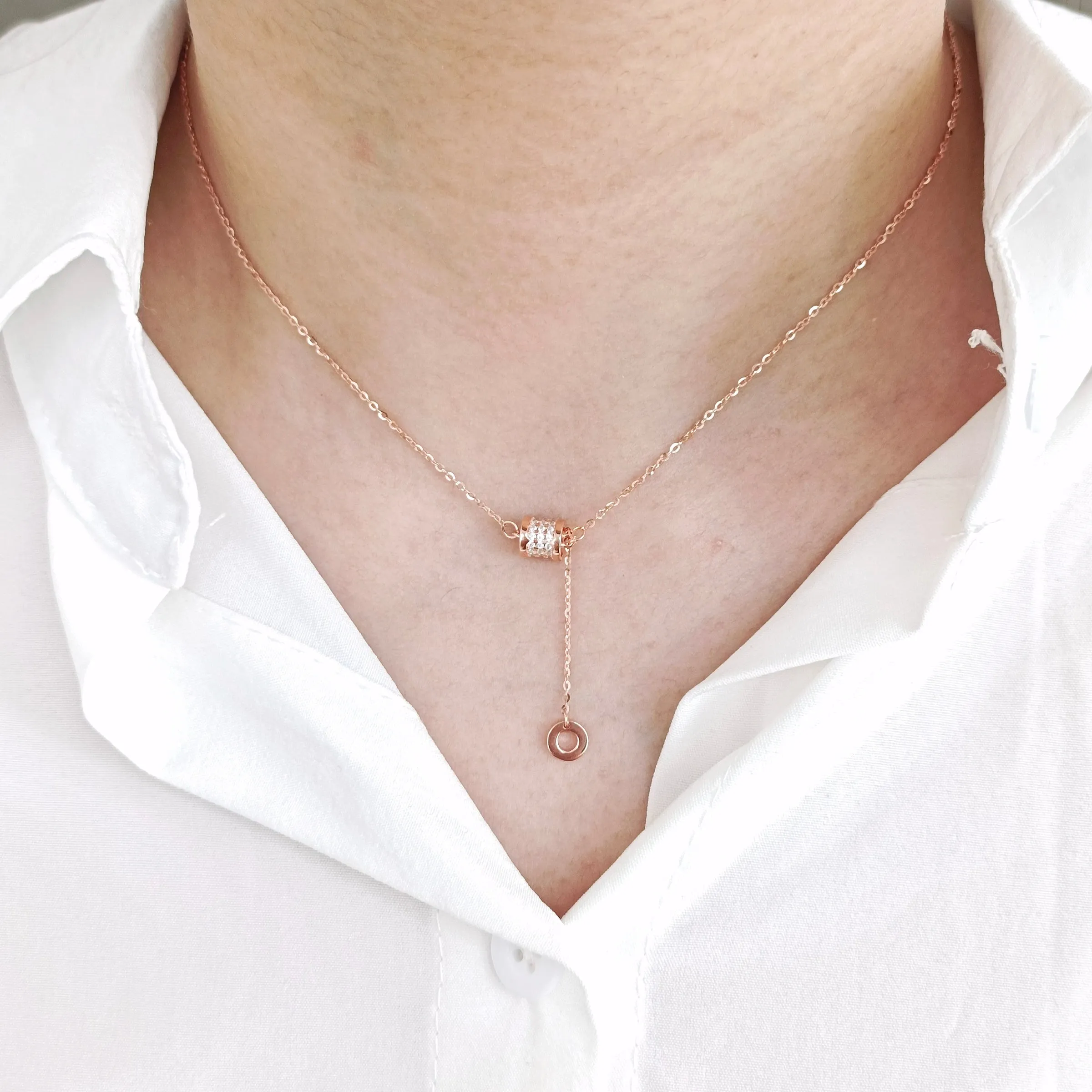 Alice Roulante Tassel Necklace (Silver & Rose Gold)