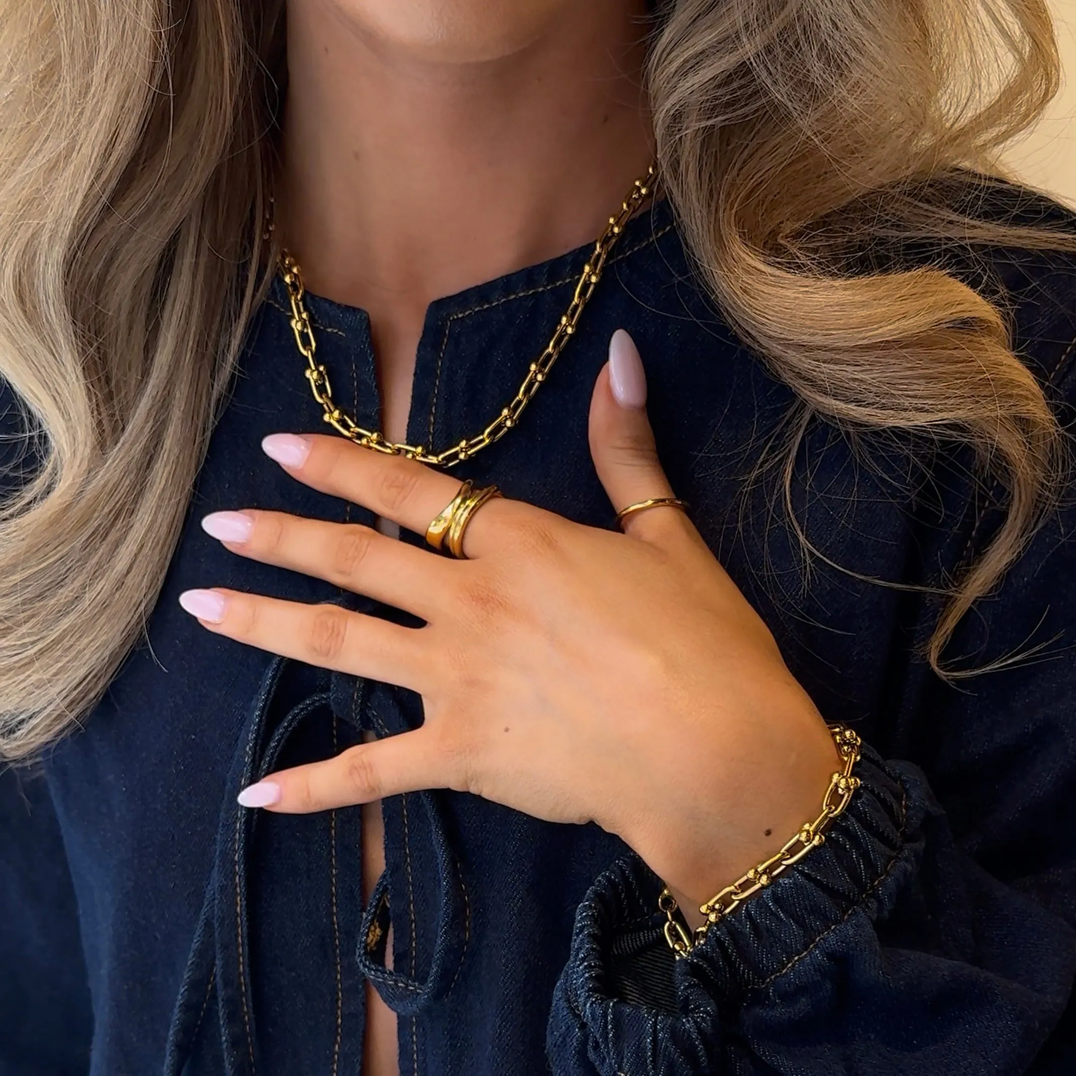 Allure Necklace, Allure Bracelet & Luxe Earrings Set Gold