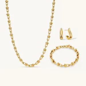 Allure Necklace, Allure Bracelet & Luxe Earrings Set Gold