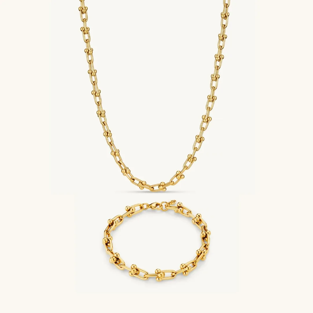 Allure Necklace & Allure Bracelet Set Gold