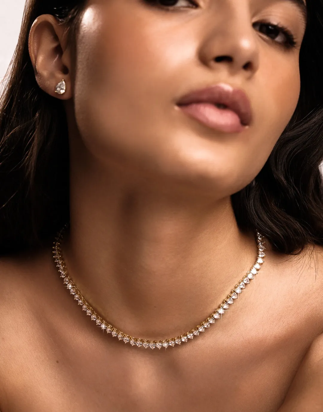 Amore Tennis Necklace In Gold