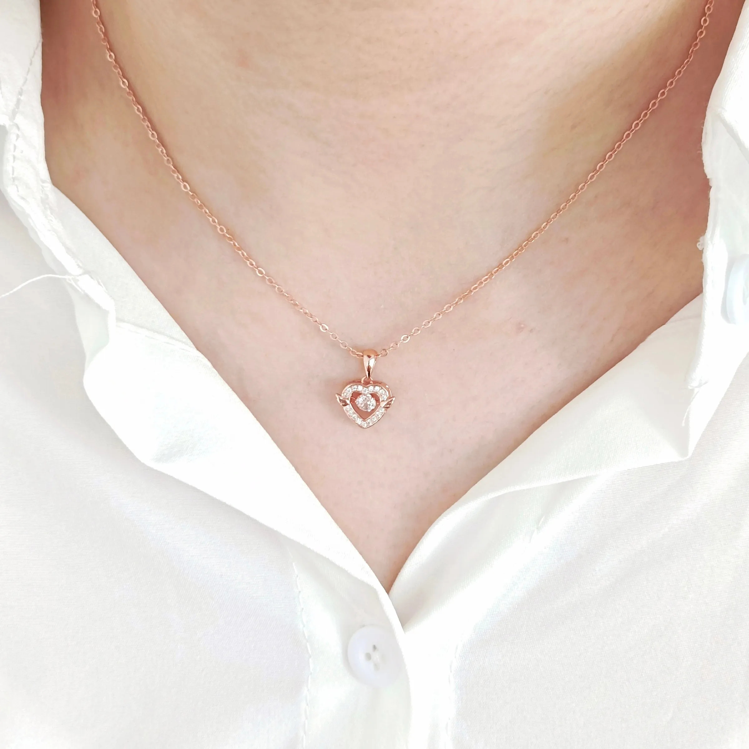 Angel Heart Beating Necklace