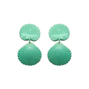 Aqua Coquille Earrings