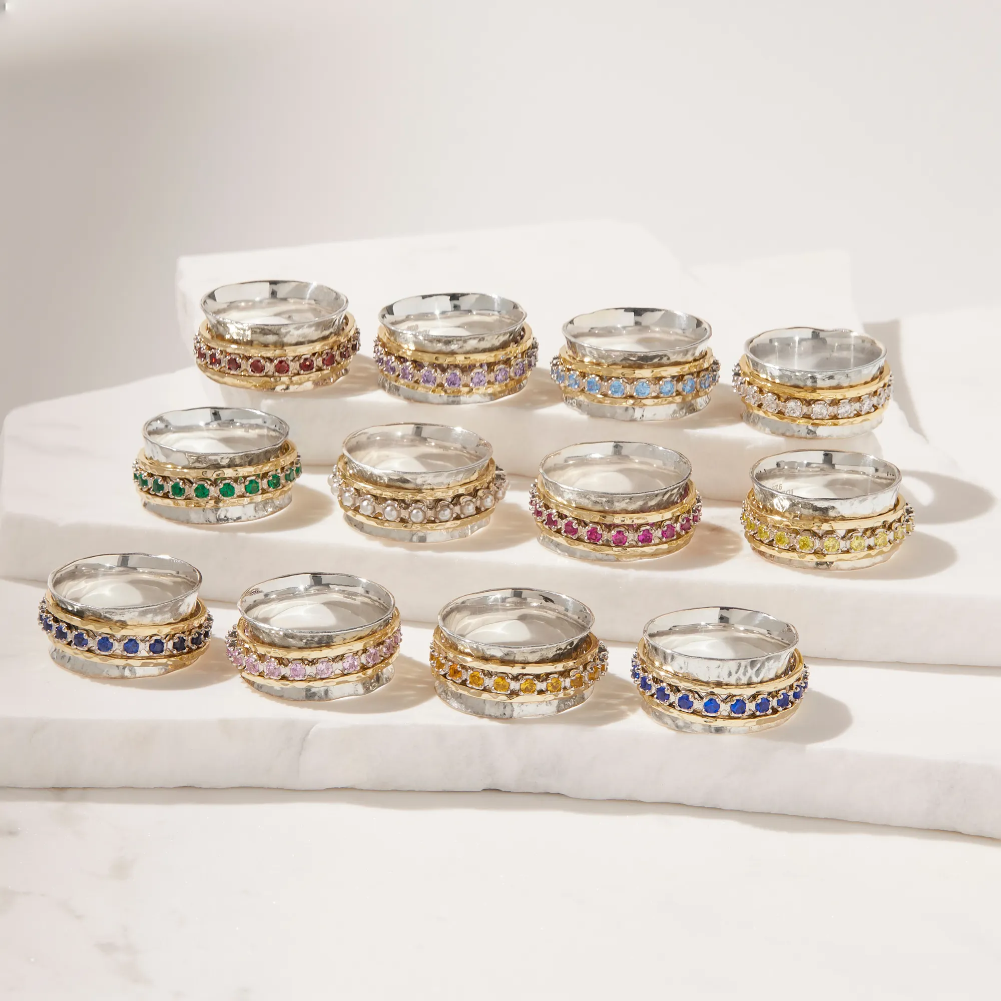 Aria Birthstone Spinner Ring  - December