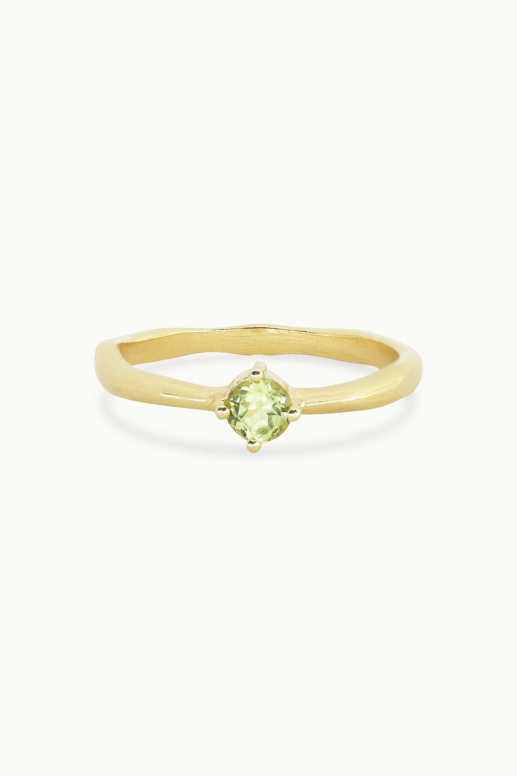 August Peridot Gold Birthstone Ring