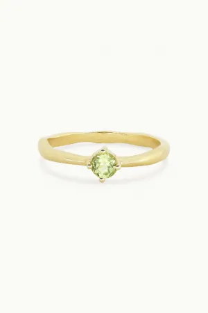 August Peridot Gold Birthstone Ring
