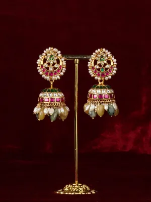 Basra Edit - Real Pearls Multicolor Gold Plated Mishr Earrings - MR-E309