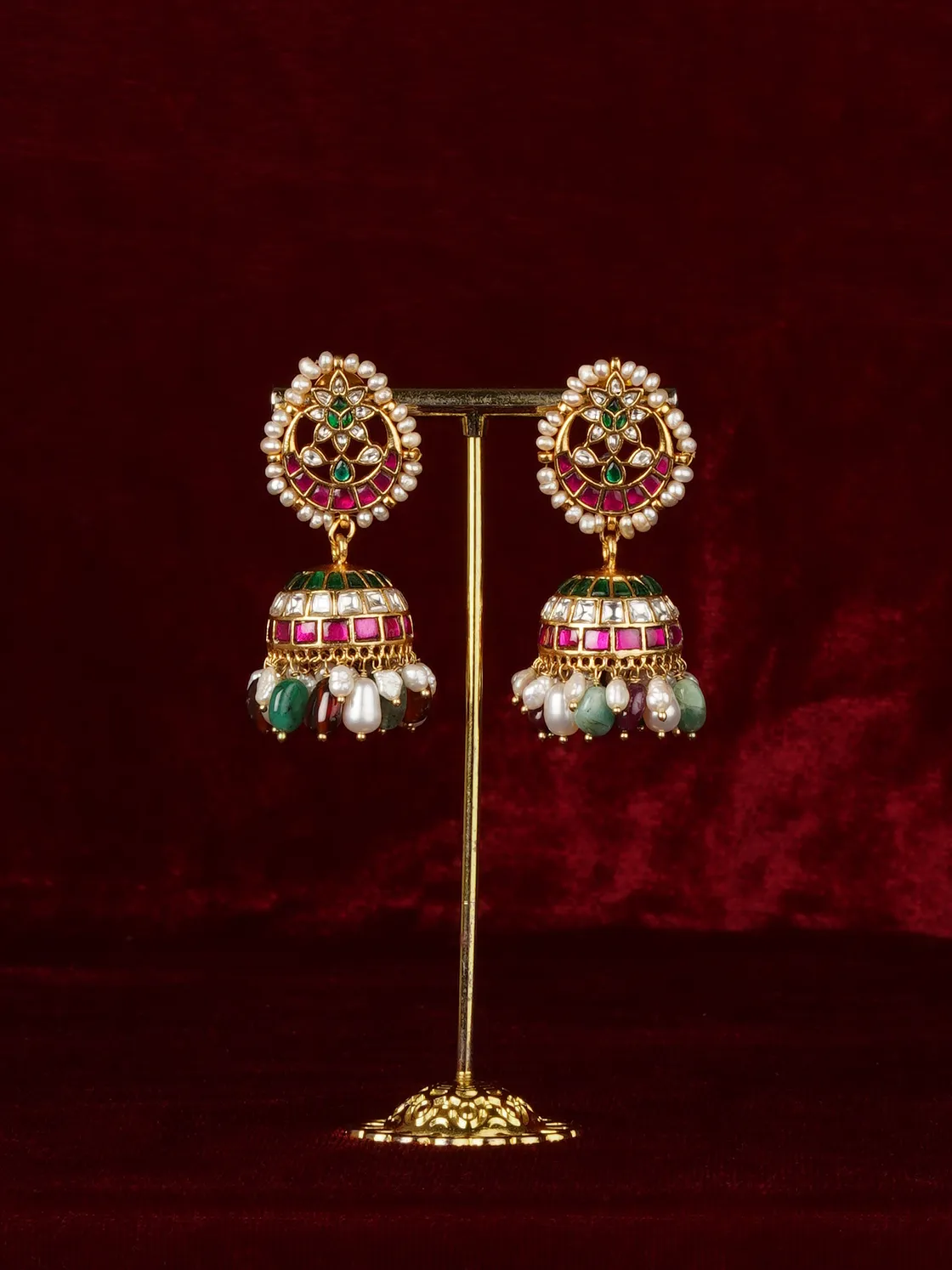 Basra Edit - Real Pearls Multicolor Gold Plated Mishr Earrings - MR-E309